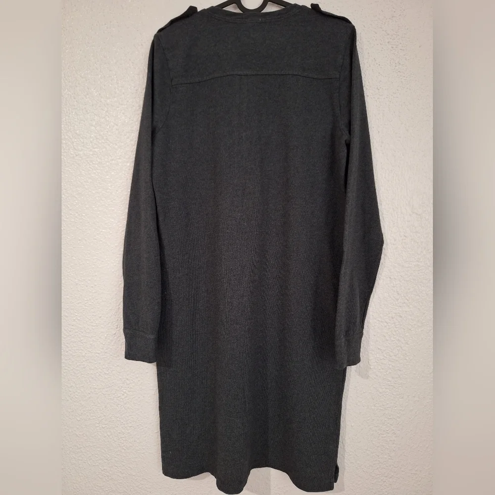 J. CREW Gray Long Sleeve Dress Minimalist Design 100% Cotton